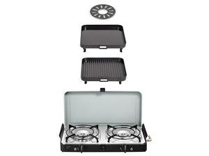 2 COOK 3 PRO DELUXE/ PORTABLE 3 PIECE/ GAS BARBECUE/ CAMP COOKER